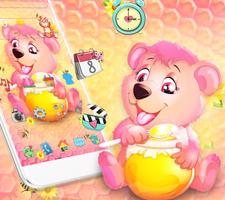 Cute Honey Bear Theme Affiche