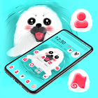 Cute White Lovely Puppy Theme 🐶 biểu tượng