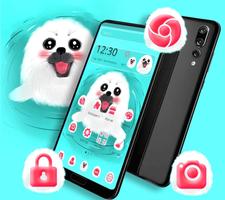 Cute White Lovely Puppy Theme 🐶 captura de pantalla 1