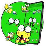 Cartoon Lovely Cute Green Frog Launcher Theme ikona