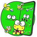 卡通可愛可愛的綠色青蛙發射器主題 APK