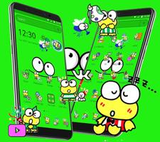 Cartoon Lovely Cute Green Frog Launcher Theme capture d'écran 2