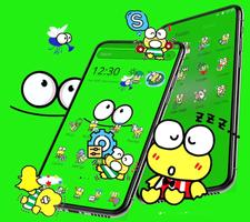 Cartoon Lovely Cute Green Frog Launcher Theme syot layar 3