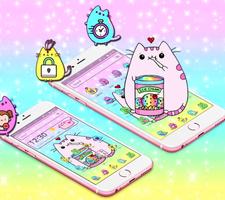 Pusheen Cuteness Cat Cartoon Kawaii Theme 😻 স্ক্রিনশট 1