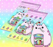 Pusheen Cuteness Cat Cartoon Kawaii Theme 😻 capture d'écran 3
