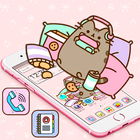 الجاذبية الكرتون pusheen موضوع قاذفة القط أيقونة