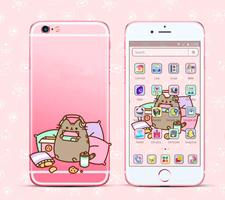 Cuteness Cartoon Pusheen Cat Launcher Theme Ekran Görüntüsü 1