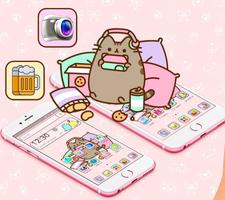 Cuteness Cartoon Pusheen Cat Launcher Theme 스크린샷 2