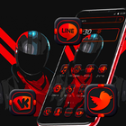 Red Black Man Launcher Theme 💖 ikon