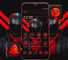 Red Black Man Launcher Theme 💖 syot layar 1