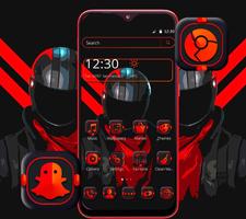 Red Black Man Launcher Theme 💖 imagem de tela 1