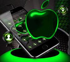 Green Neon Tech Apple Dark Theme capture d'écran 1