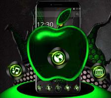 Green Neon Tech Apple Dark Theme capture d'écran 2