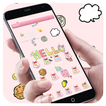 Cartoon pink cute butterfly theme pink skirt icon
