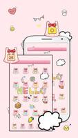 Cartoon pink cute butterfly theme pink skirt icon screenshot 2