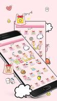 Cartoon pink cute butterfly theme pink skirt icon screenshot 3