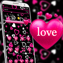 Motyw miłości różowej dziewczyny aplikacja