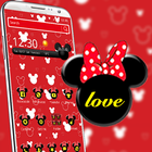 Red cute bow cartoon mouse theme آئیکن