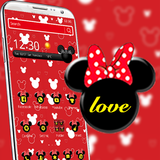 Red cute bow cartoon mouse theme icon