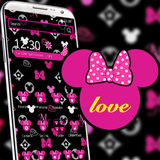 Pink love graffiti mouse theme icon