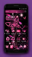 Butterfly Pink Theme \ Samsung Huawei LG Nokia HTC الملصق