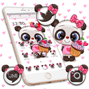 Cute Panda Pink Black Cartoon Theme 🐼 APK