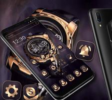 Golden Brown Metallic Watch Theme ⌚ plakat