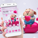Cute Pink Piggy Cartoon Launcher Theme 🐷 APK