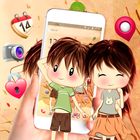 Cute Couple Launcher Theme icône