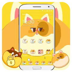 Cartoon cute cat theme, cute cat icon wallpaper Icon