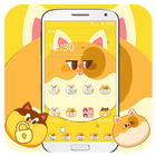 Cartoon cute cat theme, cute cat icon wallpaper icono