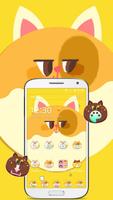 Cartoon cute cat theme, cute cat icon wallpaper screenshot 1