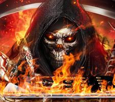 Flaming Fire Skull Reaper Theme Affiche