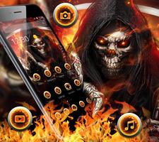 Flaming Fire Skull Reaper Theme capture d'écran 1