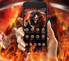 Flaming Fire Skull Reaper Theme capture d'écran 2