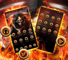 Flaming Fire Skull Reaper Theme capture d'écran 3