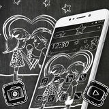 Sketch Love Couple Cartoon Theme 💞 icon