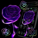 Purple Neon Rose Flower Theme 🥀 APK