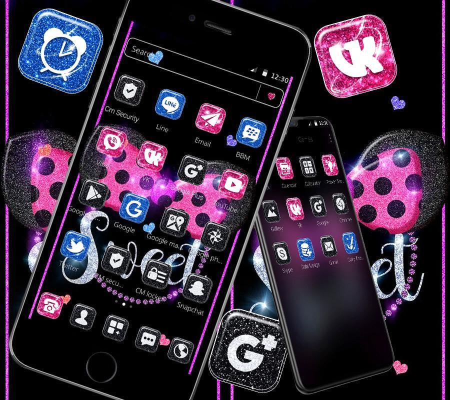 Android 用の ピンクのキティキラキラ弓テーマ Apk をダウンロード Android 用の ピンクのキティキラキラ弓テーマ Apk をダウンロード