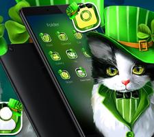 Lucky Clover Green Cap Cat Theme 🍀 screenshot 2