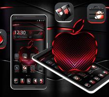 Red Black Apple Dark Launcher Theme 🍎 Screenshot 1