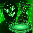 Icona Green Neon Led Mask Anonymous Theme