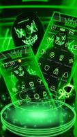Green Neon Led Mask Anonymous Theme الملصق