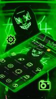 Green Neon Led Mask Anonymous Theme تصوير الشاشة 1