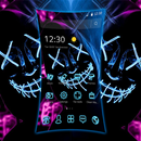 Blue Purple Neon Led Mask Anonymous Theme APK