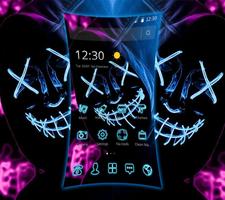 Blue Purple Neon Led Mask Anonymous Theme captura de pantalla 1