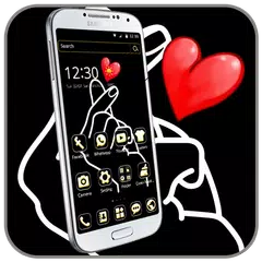 Black and white art line art theme wallpaper Icon