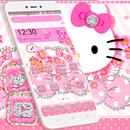 Pink Princess Kitty Cat Diamond Launcher Theme APK