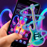 Neon Colorful Guitar Launcher Theme 🎸 simgesi