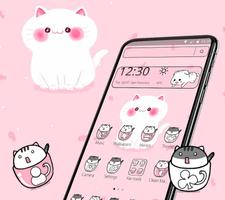 Cute Cup Cat Theme Cartoon Kitty & Icon Pack 😹 poster